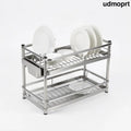 2-Tier Over-the-Sink Dish Drying Rack - Collapsible Expandable Kitchen Counter Drainer with Utensil Holder - Kitchen
