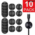 Adhesive Cable Management Clips – 10-Pack Cord Organizers - Office Organization