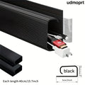 Self-Adhesive Under Desk Cable Management Tray - 2 Pack No-Drill Cord Organizer - Office & Desk