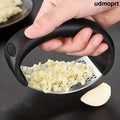 Stainless Steel Garlic Press Rocker - Heavy Duty Garlic Crusher & Mincer with Peeler - Kitchen Gadgets