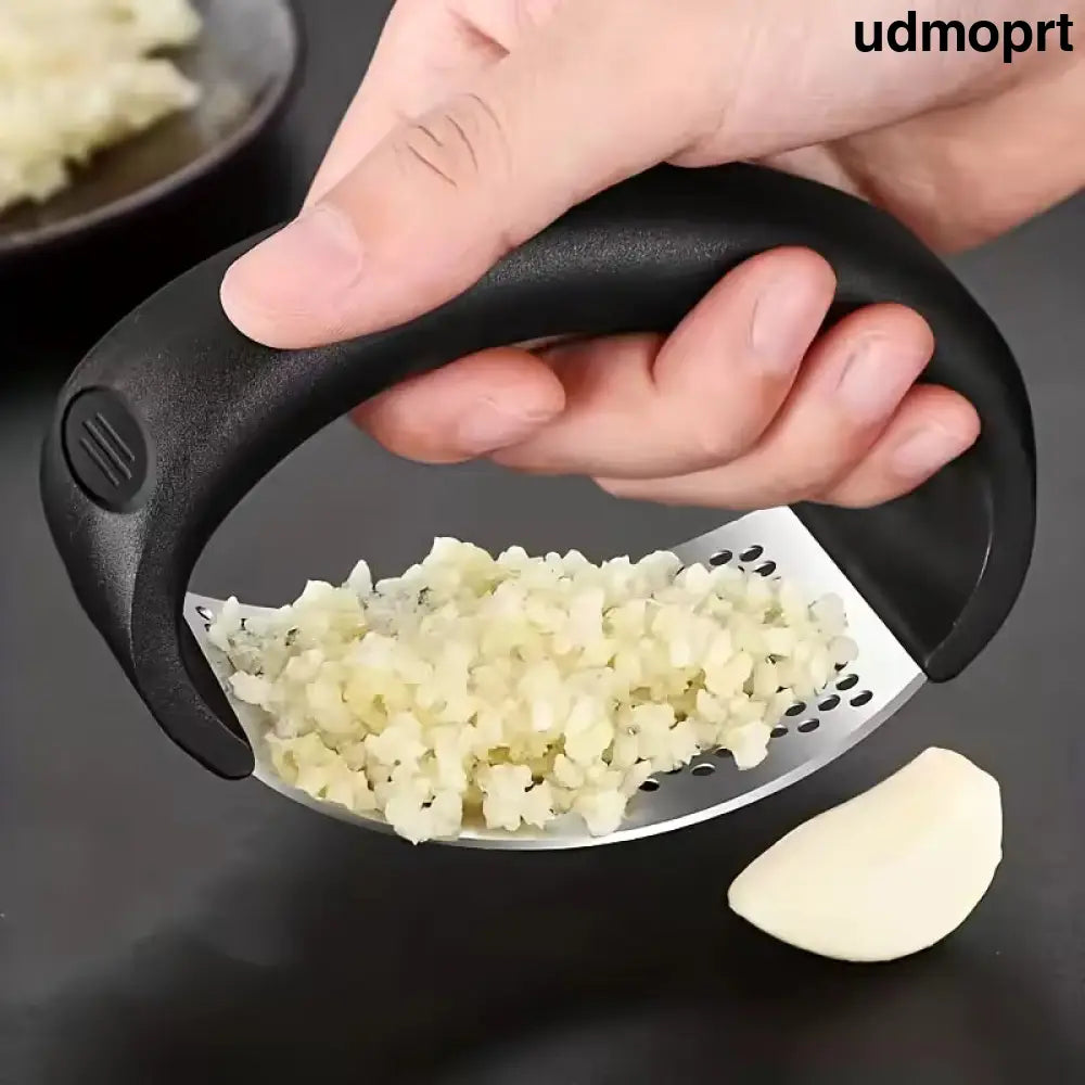 Stainless Steel Garlic Press Rocker - Heavy Duty Garlic Crusher & Mincer with Peeler - Kitchen Gadgets